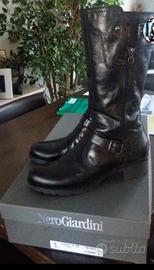 stivali bikers nero giardini al polpaccio 