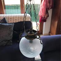 Lampadario a palla in ottone