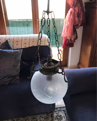 Lampadario a palla in ottone