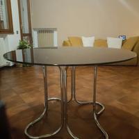 Tavolo rotondo vetro e acciaio