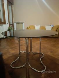 Tavolo rotondo vetro e acciaio