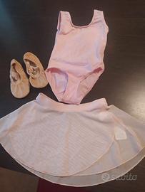 completo danza body gonnella scarpe mezza punta