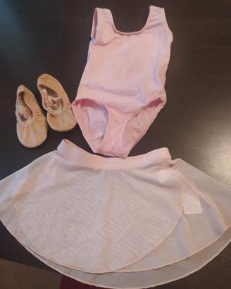 completo danza body gonnella scarpe mezza punta
