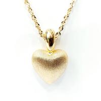 Collana funetta con pendente cuore in Oro Giallo