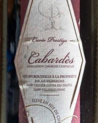 vino rosso francese Cabardès AOC, ANNATA 2002