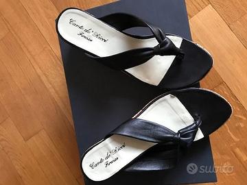 Zeppe infradito donna in sughero e pelle