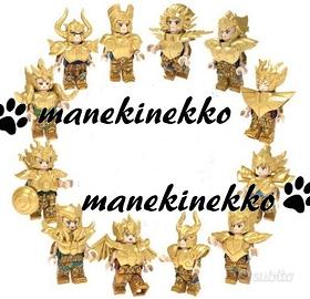 12 Minifigure CAVALIERI ZODIACO ORO simil LEGO