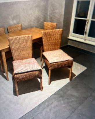 John Lewis UK Suffolk oak dining table & 6 chairs,