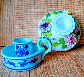 Set candelieri Vtg Delfts Blauw & Coalport England