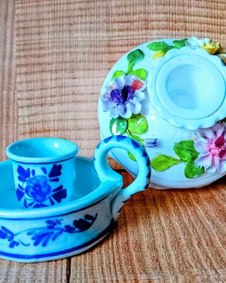 Set candelieri Vtg Delfts Blauw & Coalport England