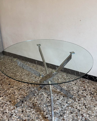 Tavolo rotondo in vetro