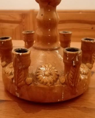 Candelabro in ceramica siciliana  a 6 fuochi
