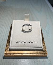 Fedina oro bianco con diamanti Giorgio Visconti