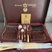 set di posate Solingen 24 K originale anni 70