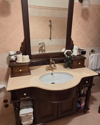 Mobile bagno in legno massello completo 