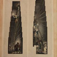 stampa antica interno piramide di Memphis