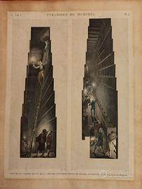 stampa antica interno piramide di Memphis