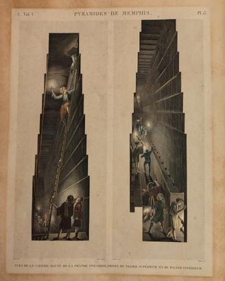 stampa antica interno piramide di Memphis