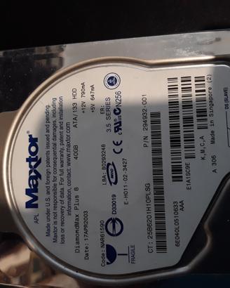Hard disk vecchio tipo, schede video, ed ethernet