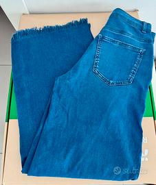 Jeans palazzo vita alta blu