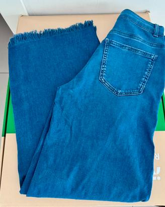 Jeans palazzo vita alta blu
