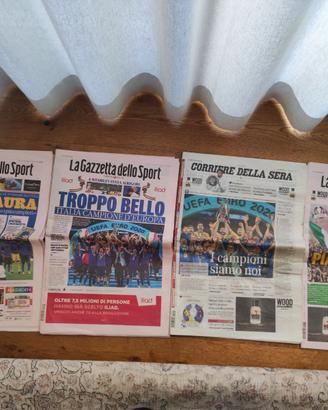 Quotidiani vittoria Europei calcio 2021