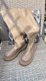 Stivali beige al ginocchio n 38