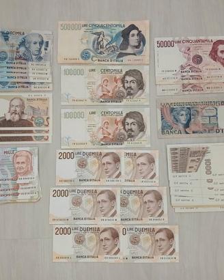 LOTTO 50 BANCONOTE LIRE,ANCHE IN FDS
