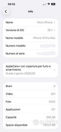 iPhone 15 Pro Max con AppleCare+