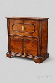Mobile antico ribalta credenza restaurata in legno