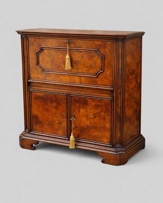 Mobile antico ribalta credenza restaurata in legno