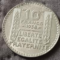 moneta 10 franchi francesi 1938 argento 