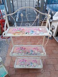 2 MOBILETTI IN FERRO BATTUTO "SHABBY"
