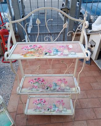 2 MOBILETTI IN FERRO BATTUTO "SHABBY"