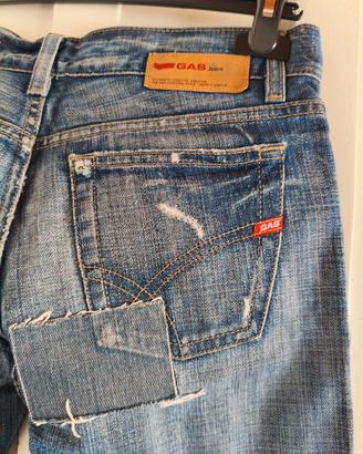 Jeans Gas denim con toppe W27 L34