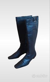 Stivali vintage pelle neri punta fibbia Gucci n 37
