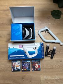 playstation 4 vr + fucile + 2conteoller + 3 giochi