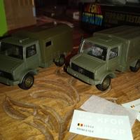 2 Mercedes Unimog esercito 1:50 Solido modellini
