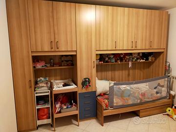 Cameretta con due letti e materassi