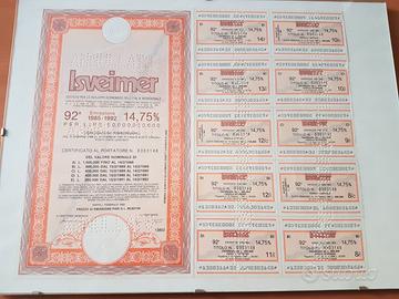 Obbligazione ISVEIMER 1985 1992  vint