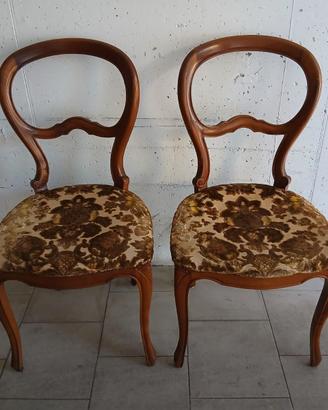 Coppia di sedie vintage in legno con seduta fantas