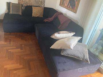 Divano velluto nero modulare angolare Windsor & Co