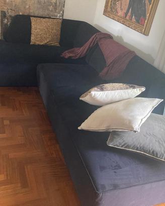 Divano velluto nero modulare angolare Windsor & Co
