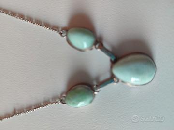 Collana in argento con pietra larimar