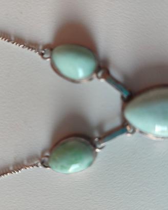 Collana in argento con pietra larimar