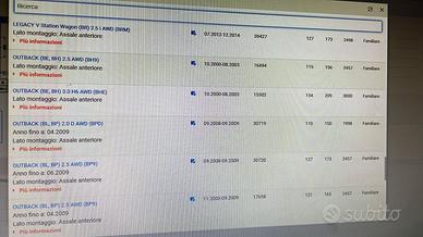 dischi e pastiglie anteriori  subaru xv outbach ..