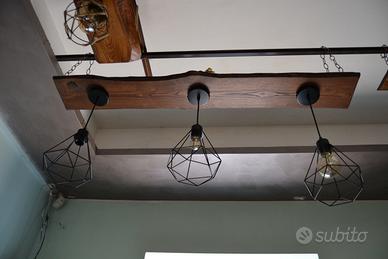 lampadari in legno rustici