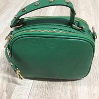 Borsa a tracolla in vera pelle Verde smeraldo