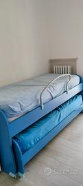 letto mini castello basso scorrevole azzurro 