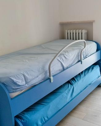 letto mini castello basso scorrevole azzurro 